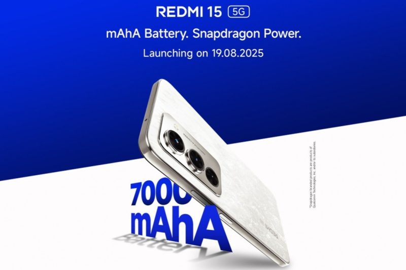 Redmi 15 5G เตรียมเปิดตัว 19 ส.ค. นี้! จัดเต็มแบต 7,000 mAh จอ 144Hz
