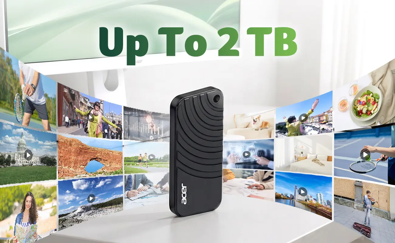 Acer เปิดตัว PA100 Portable SSD ความจุ 500GB ถึง 2TB อ่านสูงสุด 560MB/s เขียน 430MB/s ตัวเครื่องบาง 9 มม. พร้อมสาย USB แบบ 2-in-1