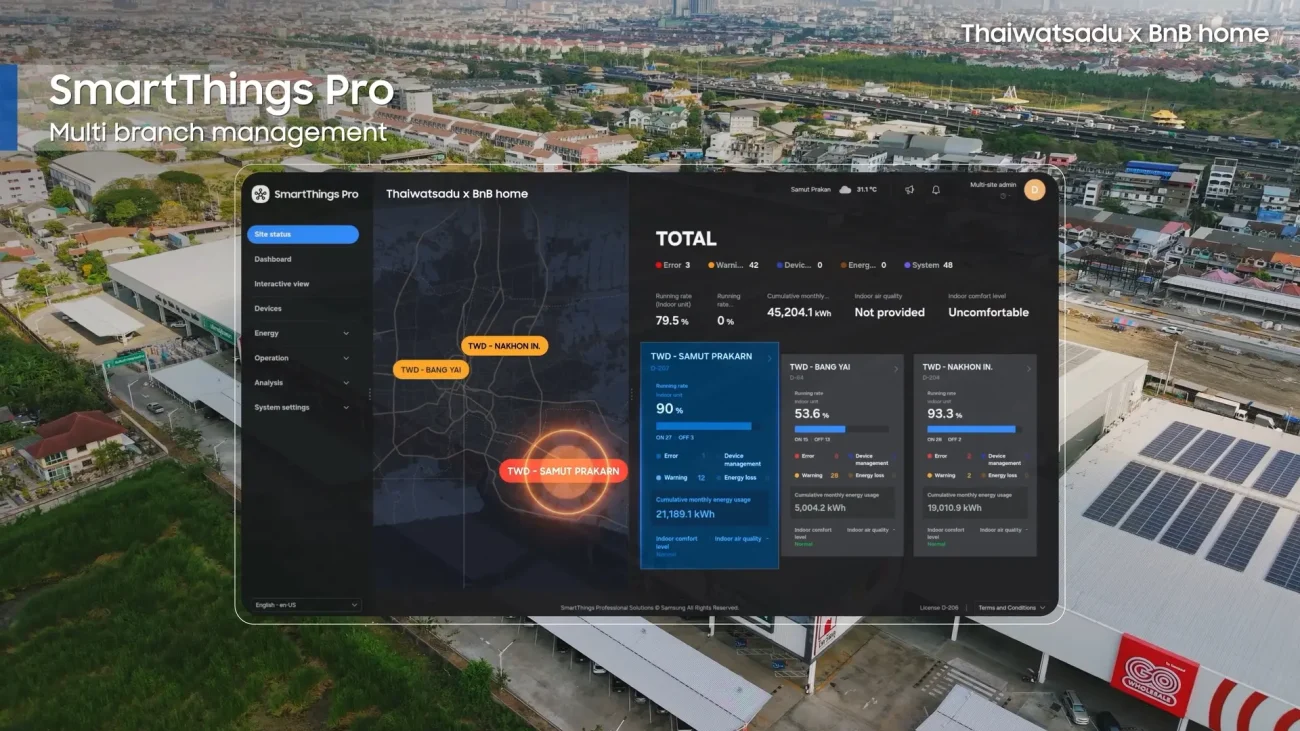 Samsung ร่วมกับไทวัสดุและบีเอ็นบี โฮม ใช้ SmartThings Pro เชื่อม Commercial HVAC เพื่อบริหารพลังงานและระบบอาคารจากศูนย์กลาง นำร่องในไทวัสดุ 3 สาขา