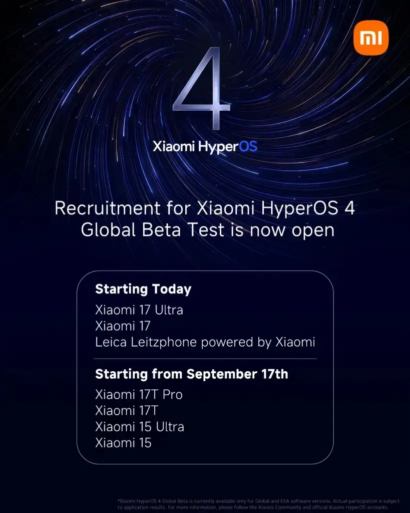 Xiaomi เริ่มปล่อย HyperOS 4 Global Beta รองรับมือถือ 7 รุ่น เช็กรายชื่อ รอบการทดสอบ วิธีสมัคร และข้อควรระวังก่อนติดตั้ง