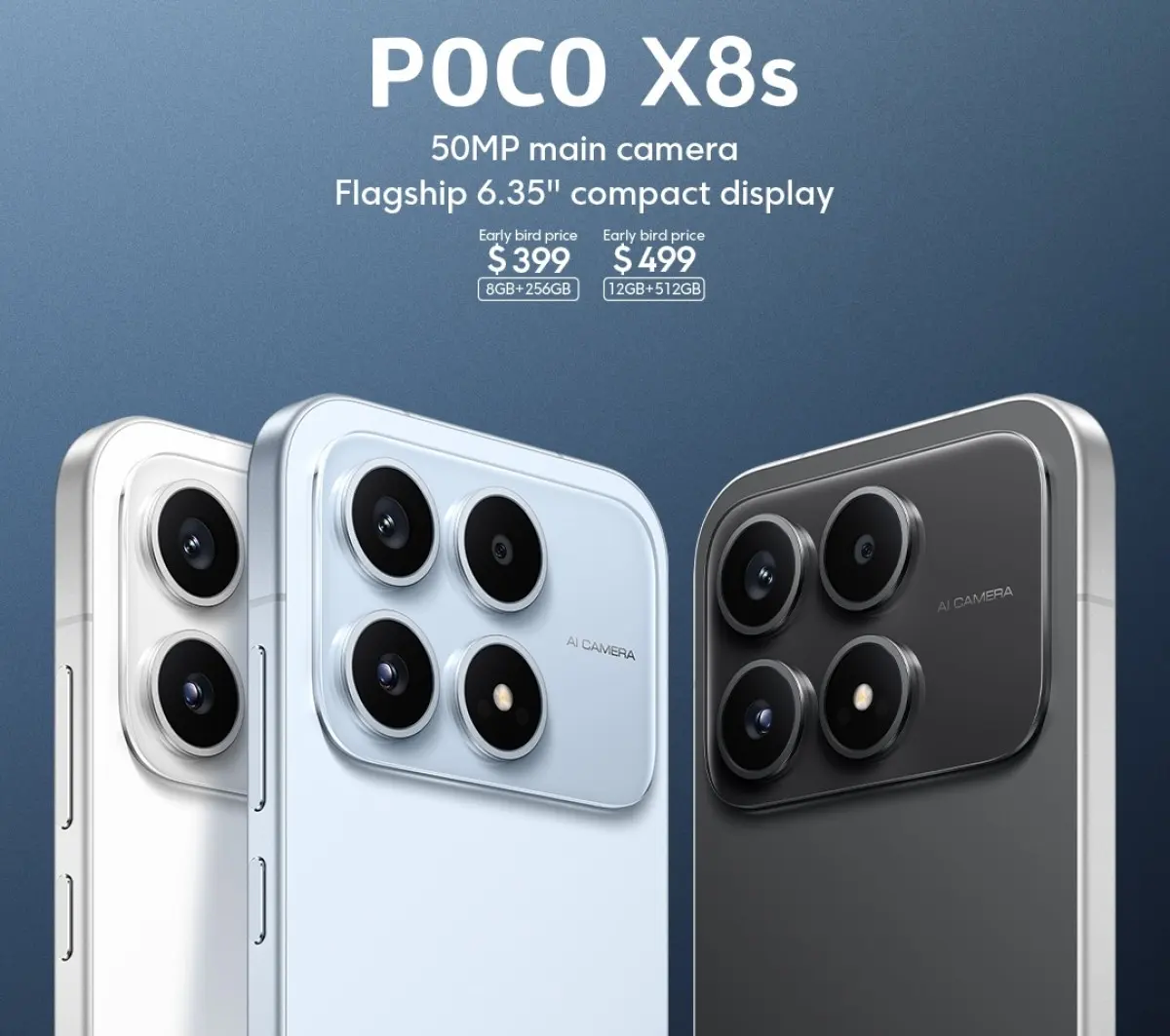 POCO X8s เปิดตัวตลาดโลก จอ LTPO AMOLED 6.35 นิ้ว ชิป Snapdragon 7 Gen 4 กล้อง Telephoto 50MP แบต 6,330mAh ชาร์จ 100W เริ่ม 399 ดอลลาร์