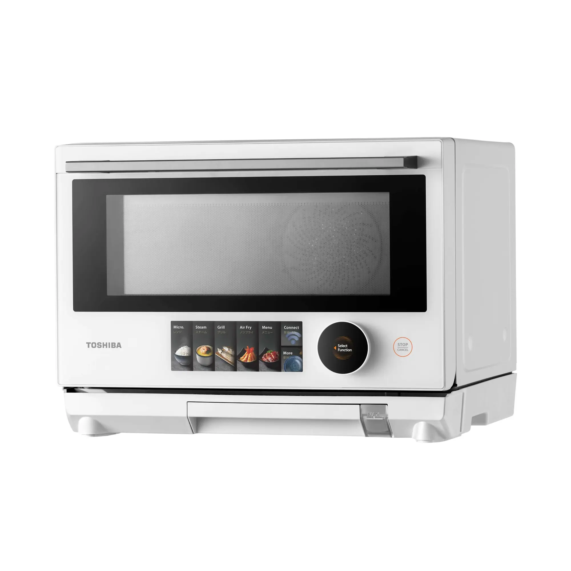 Toshiba MX2-STR25SF(WH) ไมโครเวฟ 25 ลิตร ไร้จานหมุน มี Origin Inverter เมนูอัตโนมัติ 45 เมนู พร้อมอุ่น นึ่ง ย่าง และทอดด้วยลมร้อน