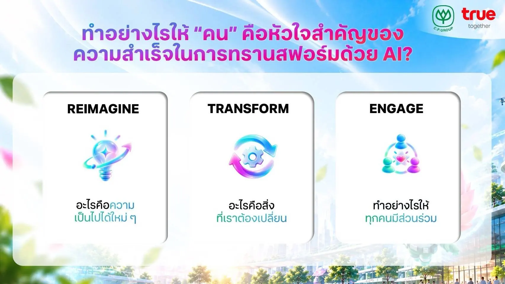 ซีอีโอทรูเสนอ AI Transformation ที่ปรับทั้งงาน โครงสร้าง และอำนาจตัดสินใจ พร้อมยก Nano Cluster ประมาณ 6,000 พื้นที่เป็นตัวอย่าง